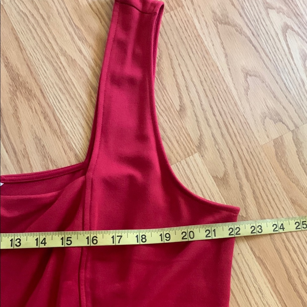 H&M NWT Square Jersey Stretchy Dress Dark Burgundy XXL Elegant Sleeveless Dress - Picture 2 of 12